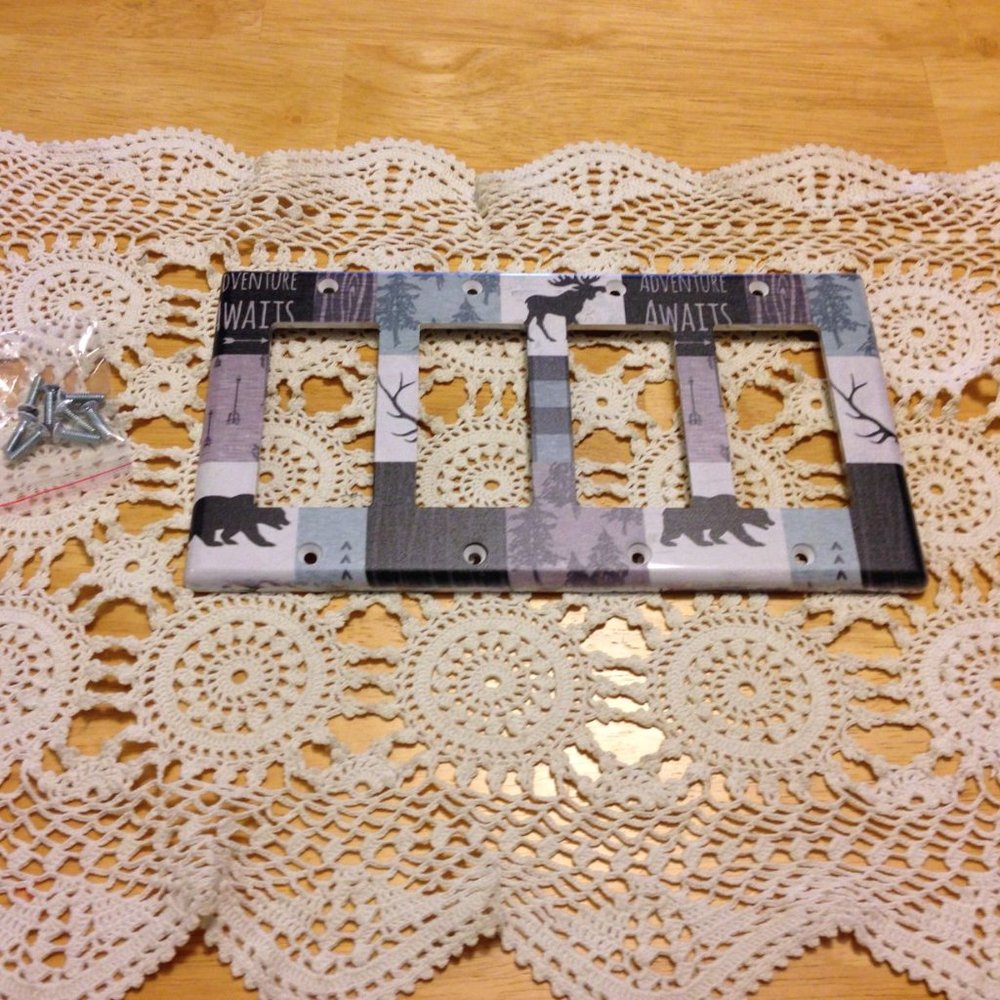 Wilderness Theme Switchplate cover, rectangle - bears and Moose